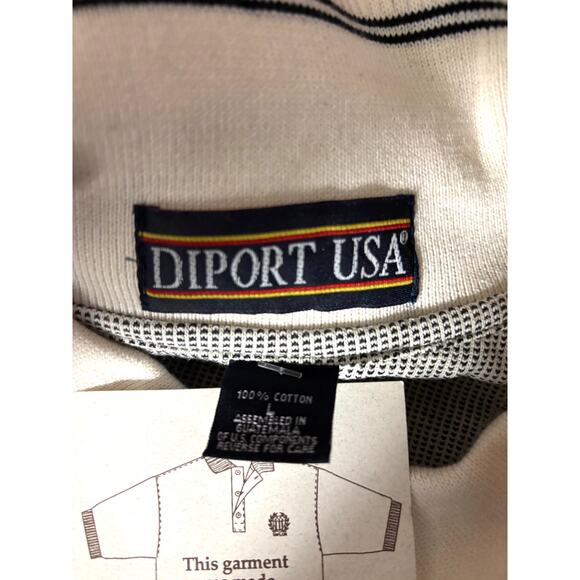 Vintage 1990s Diport USA Men’s Large Beige Short Sleeve Polo Shirt - Picture 9 of 9